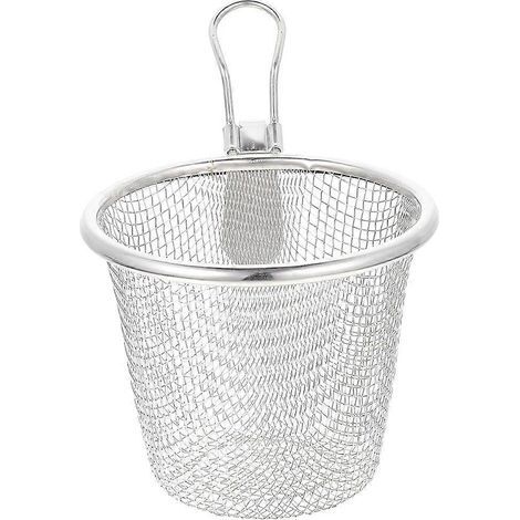 Wiederverwendbares Nudelsieb, Abtropfkorb, Sieblöffel für den Haushalt – 14,5 x 13 x 11 cm – Silber 1 (1/3)