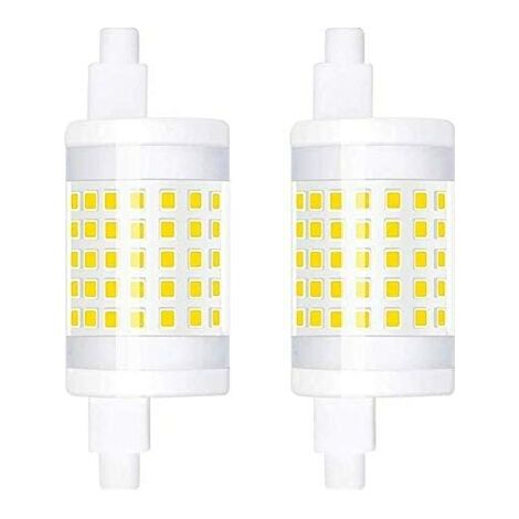 2-PCS Dimmable 10W R7S 78mm Ampoule LED Lampe Linéaire J78 T3 220V 360 Degrés 1000 Lumen équivalent 100W Ampoule Halogène Blanc Chaud 3000k pour Jardin, Couloir, Lampadaire, Projecteur [Classe énergét (1/5)