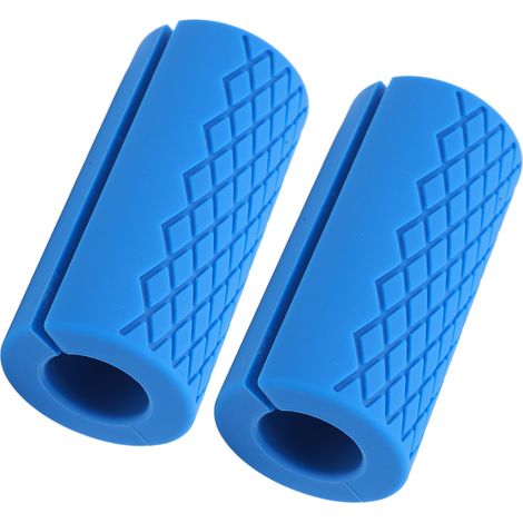 Paire de poignées épaisses antidérapantes pour haltères, idéales pour la musculation et les exercices de fitness (bleu). (1/5)