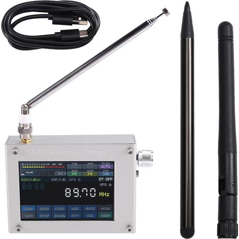 Récepteur radioamateur stéréo à bande complète avec écran tactile 4 pouces, version 4.2 et décodeur ATS. Batterie rechargeable. (1/5)
