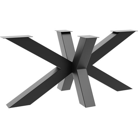 Metalopro – Pied de table central en étoile en acier 160x80x72 cm – Revêtement par poudre – Design industriel pour table à manger ou de conférence (1/5)