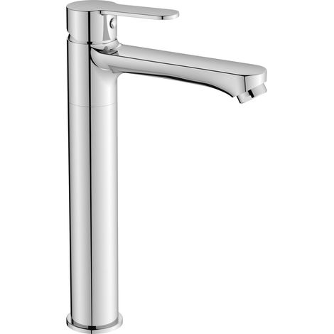 AICA Hohe Waschtischarmatur KTW‑Keramikkartusche Bleifreie Wasserwege Spritzfrei Kalt‑Warm Chrom (1/5)