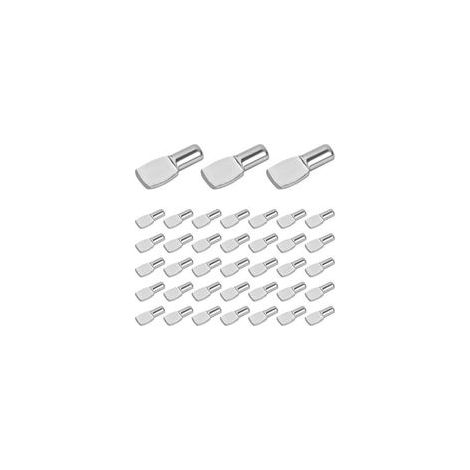 Lot de 50 Taquet Etagere 5mm, Support Fixation Placard en Forme Cuillère Nickelée, Supports Plaque Métal Nickelé, pour Armoire Meuble Armoires Cuisine Étagères - (1/5)