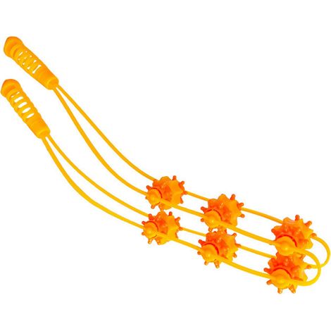 Rouleau de massage dorsal portable avec sangle de massage manuelle pour réduire la fatigue, soulager la fatigue du dos, de la nuque, des épaules, des jambes et de la taille (jaune) (1/5)