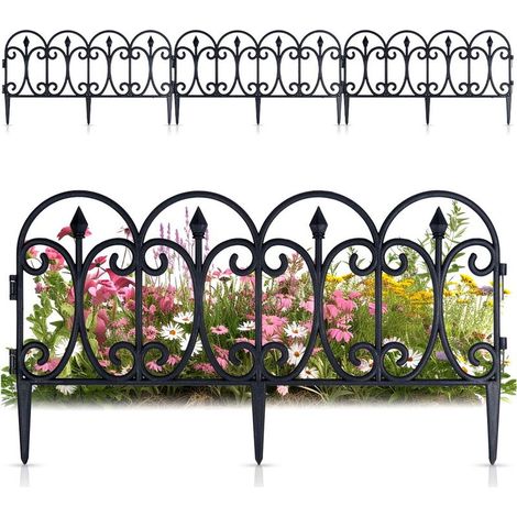 Clôture de jardin noire 60x33 cm 4 pièces. (1/5)