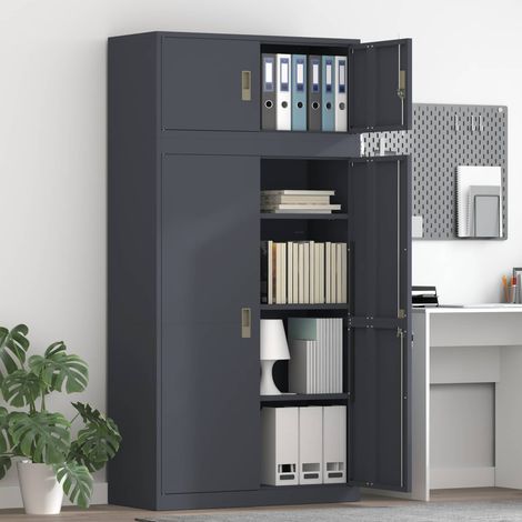 vidaXL Armario de almacenamiento 2 uds. Antracita 90 x 40 x 180 cm (1/5)