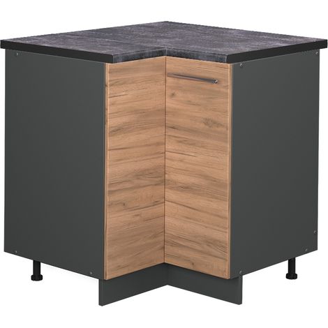 Mobile ad angolo cucina Fame-Line, Quercia dorata, 80.5 cm , PL Antracite, Vicco