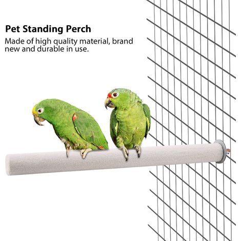 Perchoir pour perroquet blanc, barre de dressage, outil de broyage, jouet pour animaux de compagnie pour cage (2,5 x 30 cm) (1/5)