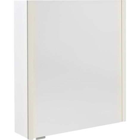 ALIX Armoire à miroir avec éclairage LED 66x70x17,5cm, gauche/droite, blanc (1/2)