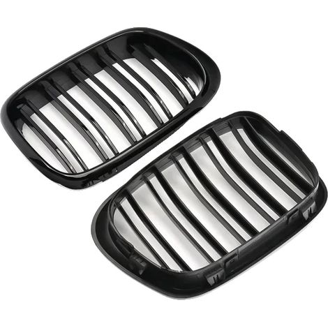 Parrillas delanteras tipo riñón, acabado en negro brillante, hechas a medida para el vehículo de lujo E39, como se muestra. (1/2)