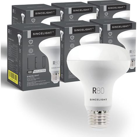 LED 9W Ampoules à Spot avec Culot E27, Réflecteur de Lumière Douce R80 avec Diffuseur Laiteux, Blanc Chaud 2700K, Couleur Riche RA≈85, Paquet de 6. (1/5)