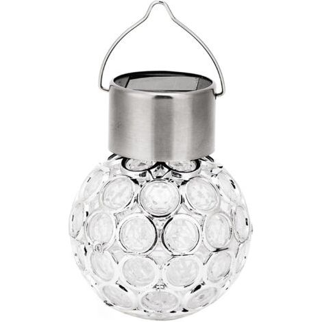 Lampe Solaire à Suspendre, Lumières D'extérieur Décoratives en Forme De Boule De Verre Fissuré Alimentée par Un Globe étanche, pour Jardin, Cour, Terrasse, Pelouse, Parterre De Fleurs (1/5)