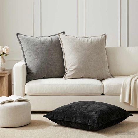 Housse de coussin 6 pc HOUTEN Gris foncé 80 x 80 cm (1/5)