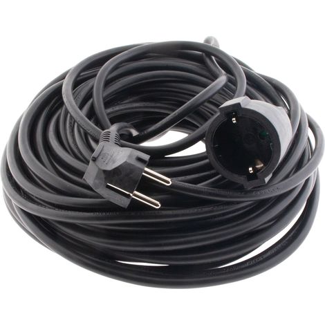 Rallonge Schuko H05VV-F 3G1,5mm² - 25m - noir - Zenitech