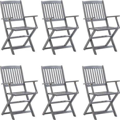 Maison Exclusive - Klappbare Gartenstühle 6 Stk. mit Sitzkissen M