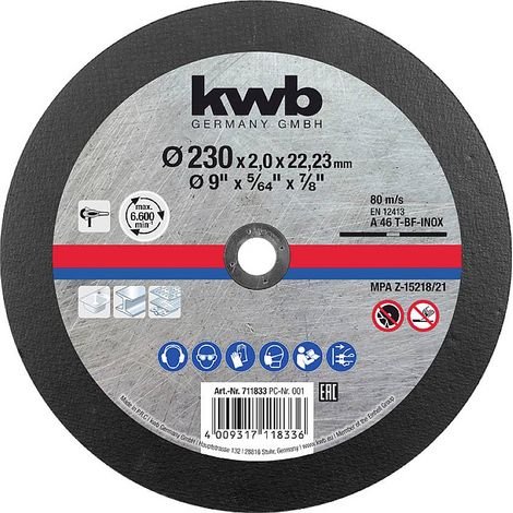 kwb 711833 Disque à tronçonner 230 mm 1 pc(s) acier (1/3)