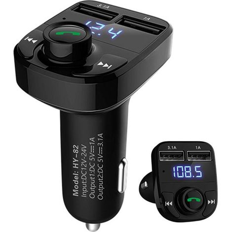 Émetteur FM X8 (HY-82) avec Bluetooth et kit mains libres Noir (1/3)