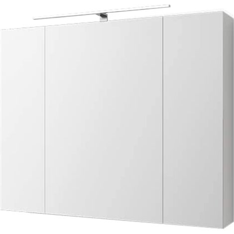 ML-Design Armadio a Specchio da Bagno Bianco 90 x 72 x 15 cm con Luce LED e Presa Elettrica Mobile Sospeso con 3 Ante e 6 Ripiani in Vetro Specchiera Contenitore per un Arredo Moderno e Funzionale (1/5)