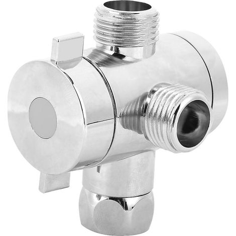 Robinet inverseur de douche/baignoire multifonctionnel G1/2 à trois voies avec support de pommeau de douche, accessoire de salle de bain (Type 2) (1/4)