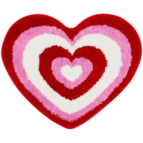 Tapis de sol en forme de cœur, tapis de sol pour la Saint-Valentin, tapis de salle de bain en forme de cœur, tapis décoratif pour porte d'entrée, décoration pour la Saint-Valentin (1/5)