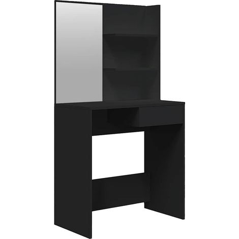 Coiffeuse avec miroir noir 74,5x40x141 cm