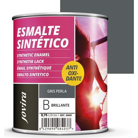Vernis synthétique anti-oxydant brillant. Protection et décoration de surfaces en acier, fer et bois. 750 Millilitres, Gris Perle (1/5)