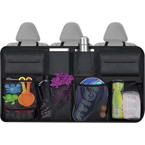 Organizer of Trunk of Car in Mesh with 8 Pockets, Strap adjustable and 3 Tape of Fastening, Organizer Car Child Suitable for SUV, MVP (1/5)
