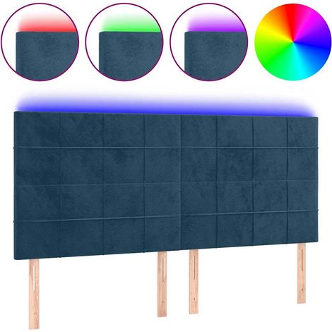 Maison Exclusive - Cabecero con luces LED terciopelo azul oscuro (1/5)