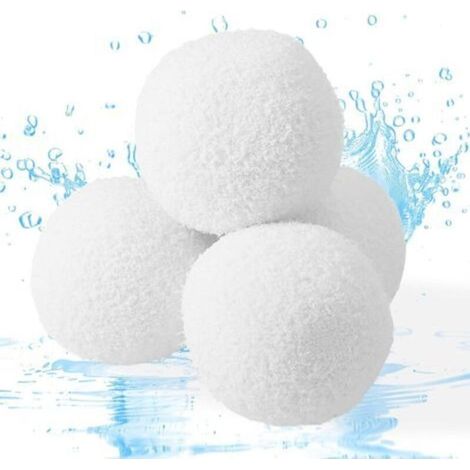 Lot de 4 éponges flottantes efficaces pour spas et piscines, absorbant les impuretés et les huiles Billes filtrantes blanches pour piscine (1/5)