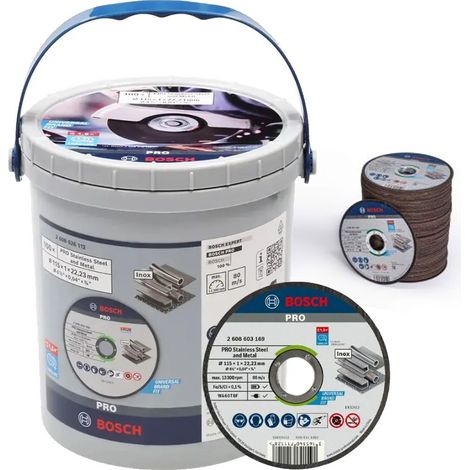 BOSCH 2.608.626.112 (pkt of 100 Cutting disc (Inox) 115mm x 1mm x 22.23mm (1/5)