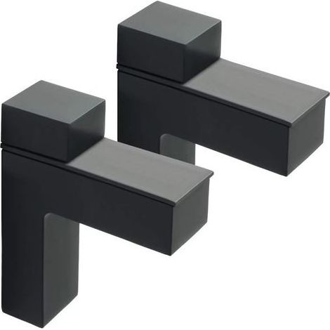 NALOOKAMIC 2 Pièces Support de Tablette en Verre Réglable, Support Étagère Murale en Alliage de Zinc, Pince Verre pour Étagère en Bois/Verre de 3 à 35 mm Épaisseur, Noir Mat (1/4)