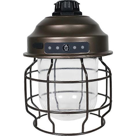 Lanterne de camping LED rechargeable, lampe suspendue d'extérieur, éclairage de secours pour jardin et terrasse - Cuivre rétro (1/5)
