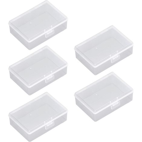 5 Pièces Mini Boîtes de Rangement en Plastique Transparent, Pots de Stockage (1/5)