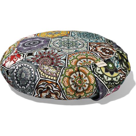 Cuscino da meditazione, zafu con grano saraceno - Mantra (1/5)