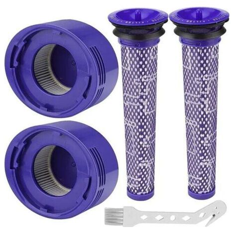 ALLIANDISFiltre pour Dyson V8/V7, Filtres de Rechange Lavable pour Aspirateur Dyson et Animal, Avec 2 Post-Filtres HEPA, 2 Pré-Filtres, 1 Outil de Nett (1/4)