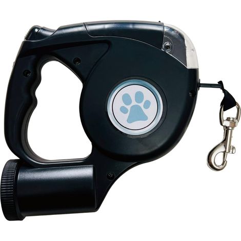 Laisse rétractable pour Chien, Sac Poubelle Lumineux 3 en 1, Laisse rétractable puissante, 5 m de Long, Noir, sans nœuds, Protection pour Chiens (1/5)