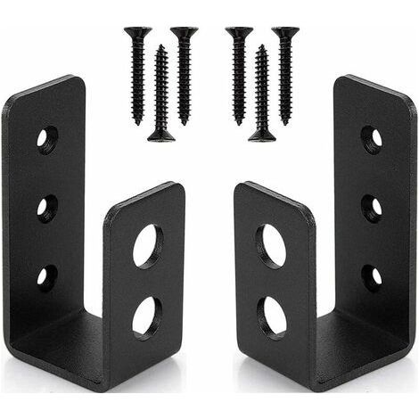 Support De Porte - Acier 3 Mm - Pour Bois 2x4 - Barre De Sécurité En Forme De U - Lot De 2 (1/5)