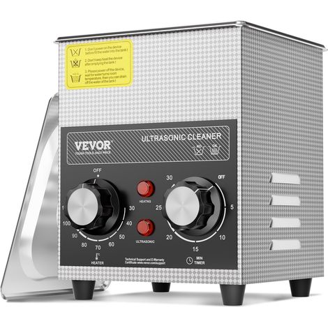 Nettoyeur à Ultrasons Numérique 2 L, Bac Ultrasons avec Minuterie, Chauffage et Panier, Appareil de Nettoyage Ultrasonique Professionnel 60 W, pour Bijoux Lunettes Montres, Labo Clinique (1/5)