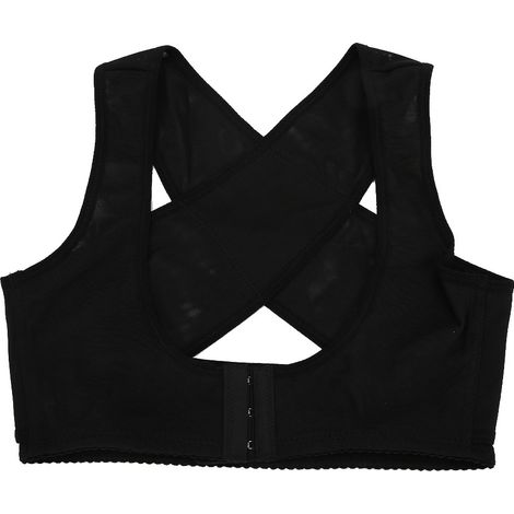 Correcteur de dos adulte femme noir, ceinture élastique respirante pour redressement postural (1/5)