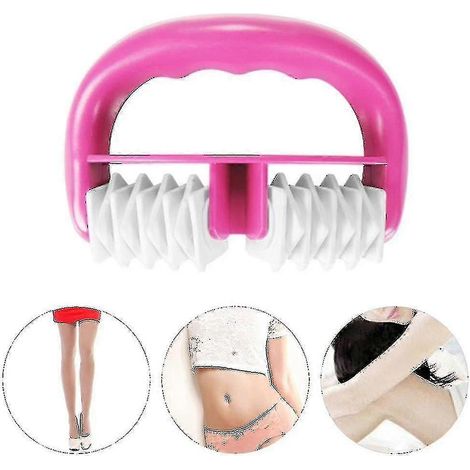 Rouleau de massage musculaire à 2 roues avec poignée en plastique