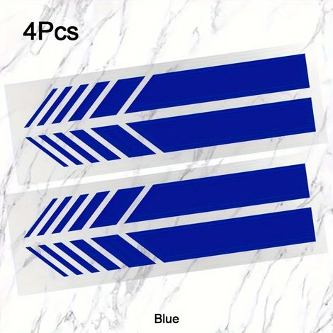 Autocollants réfléchissants JDM (bleus) pour voiture - Bandes classiques en vinyle, auto-adhésifs, faciles à installer - Compatibles avec tous types de carrosserie - Imperméables, lot de 4 (1/4)