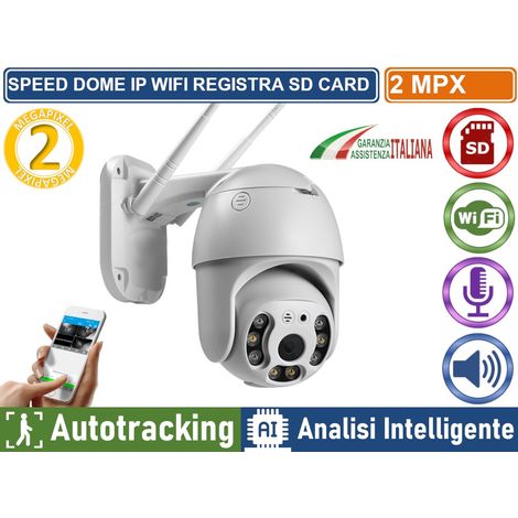 TELECAMERA WIFI IP MINI SPEED DOME DA ESTERNO IP66 2 MP 1080P REGISTRA SD CARD AUTOTRACKING ANALISI INTELLIGENTE (1/3)