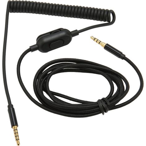Câble spiralé pour casque 6,6ft réglable volume, câble ressort son avec interrupteur sourdine pour Astro A10 A30 A40 (1/5)