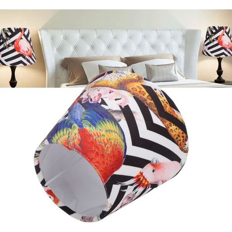 BelleRise - Abat-jour cône velours – E27/E14 flamant rose – design moderne chambre 11x17cm (1/4)