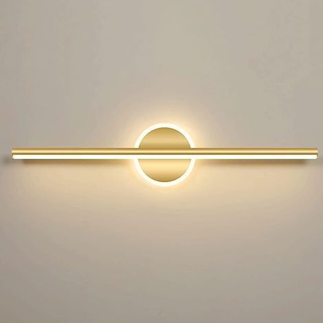1 Applique murale LED, Miroir salle de bain, Aluminium doré, Éclairage maquillage, Vanité moderne (1/5)