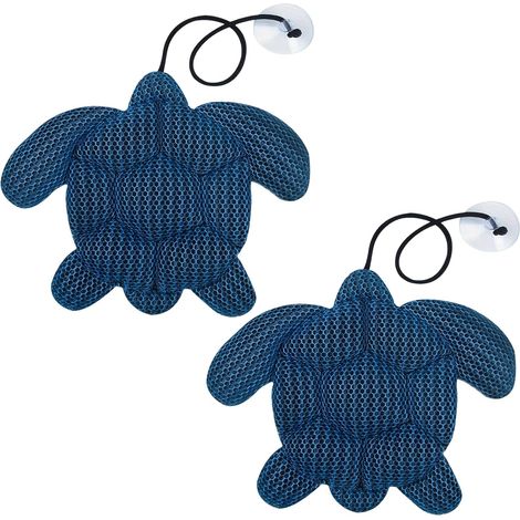 Paquete de 2 absorbentes de espuma para spa, malla de panal de 28 x 24 cm, bolas de espuma para spa, mantienen el agua limpia, lavables a máquina, absorbentes con forma de tortuga con ventosa y espuma (1/5)