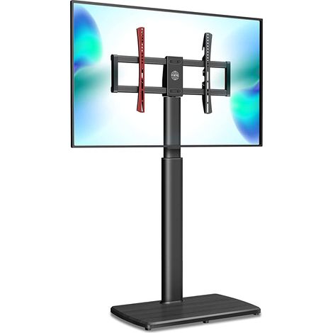 FITUEYES TV Bodenständer mit Holzbasis TV Standfuß TV Ständer Fernsehstand höhenverstellbar schwenkbar für 32 bis 65 Zoll Flachbildschirm bis zu 40kg Max. VESA 400 * 600 (1/5)