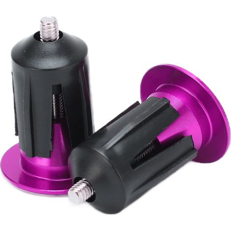 2 pièces Bouchons de Poignée en Alliage Léger et Plastique Durable, Accessoires Vélos Violet Anti-Dérapants (1/5)