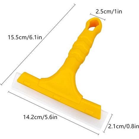 Kleiner Silikonabzieher geeignet für Duschglas Fensterfolie Fenster Badezimmerspiegel Duschtüren und Autowindschutzscheiben 5 5 x 5 5 Zoll gelb 5,5 (1/4)