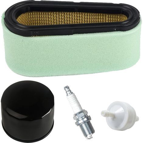 Filtre à air, filtre à carburant, valve d'arrêt de carburant 492932 Filtre à huile Compatible with moteurs Briggs & Stratton 12.5-17 HP 496894 394358 494768 (1/5)